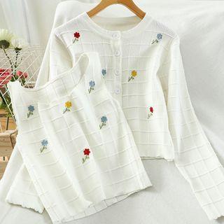 Set: Rose Camisole Top + Cardigan