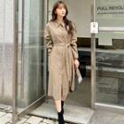 Plus Size Flap Textured Long Shirtdress