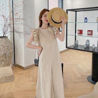 Wood Ear Trim Cropped Wide Leg Jumper Pants