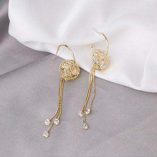 Faux Crystal Fringed Earring 1 Pair - E871-4 - As Shown In Figure - One Size