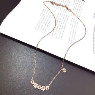 Alloy Flower Pendant Necklace 18k Rose Gold - One Size