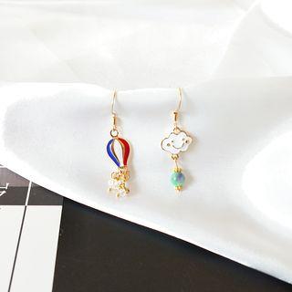 Non-matching Hot Air Balloon & Cloud Dangle Earring