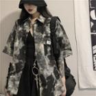 Elbow-sleeve Camo Cargo Shirt