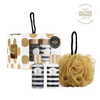 The Face Shop - Holiday Body Set: Body Wash 60ml + Body Lotion 60ml + Shower Pouf 2pcs