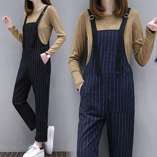 Set: Long-sleeve T-shirt + Pinstriped Jumper Pants