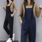 Set: Long-sleeve T-shirt + Pinstriped Jumper Pants