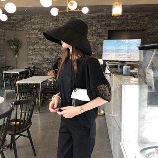 Lace-trim Sleeve T-shirt