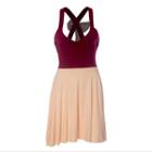 Two-tone Sleeveless Open Back Bow Dress
