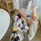 Print A-line Midi Skirt As Figure - One Size