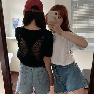 Butterfly Back Cutout T-shirt