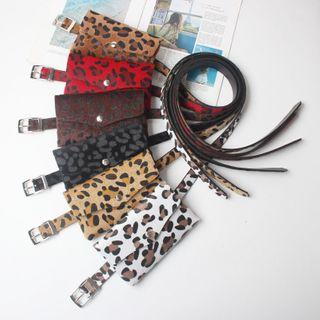 Leopard Print Faux Fur Belt Bag