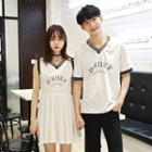 Couple Matching V-neck Short-sleeve T-shirt / Sleeveless Dress