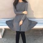 A-line Knit Dress Gray - One Size