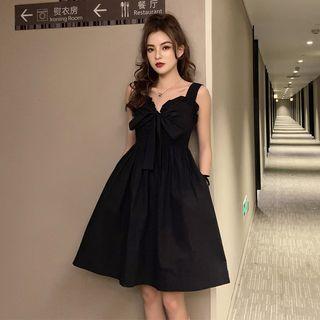 Sleeveless Bow Front A-line Dress