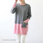 Wool Blend Color-block Knit Top
