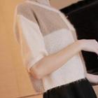 3/4-sleeve Color-block Knit Top