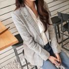 Faux-pearl Button Single-breasted Tweed Jacket