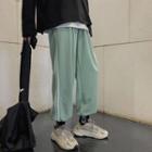 Contrast Trim Drawstring-cuff Sweatpants