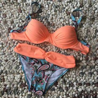 Patterned Shirred Bikini