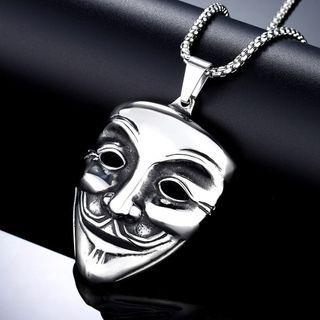 Mask Pendant Stainless Steel Necklace