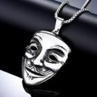 Mask Pendant Stainless Steel Necklace