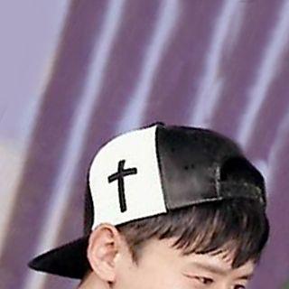 Cross Faux Leather Baseball Cap