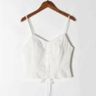 Plain Tie-back Cropped Camisole Top