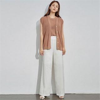 Cap-sleeve Summer Knit Cardigan