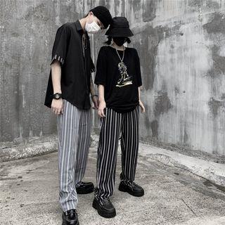 Couple Matching Striped Wide Leg Pants