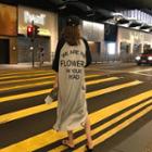 3/4-sleeve Lettering Long T-shirt As Shown In Figure - One Size