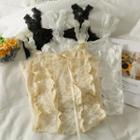 Ruffle-trim Lace Csmisole Top