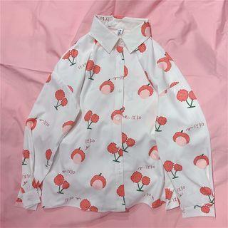 Lychee Print Shirt White - One Size