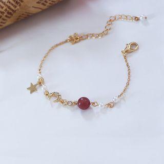 Rhinestone Moonstone Bracelet As Shown In Figure - One Size