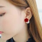 Rose Faux Pearl Double-sided Earrings