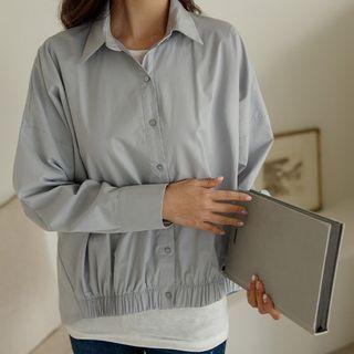 Dip-back Banded-hem Shirt