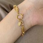 Chunky Chain Stainless Steel Bracelet E300 - Gold - One Size