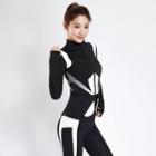 Set: Two-tone Zip Jacket + Yoga Pants + Tank Top