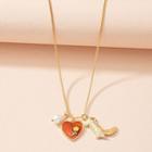 Heart Necklace X1048 - Love Heart - Gold - One Size