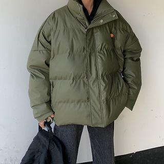 Padded Oversize Faux-leather Jacket