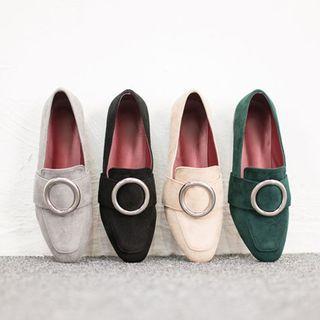 Faux-suede Ring-accent Loafers