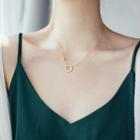 Alloy Hoop Pendant Necklace 1 Pc - Gold - One Size