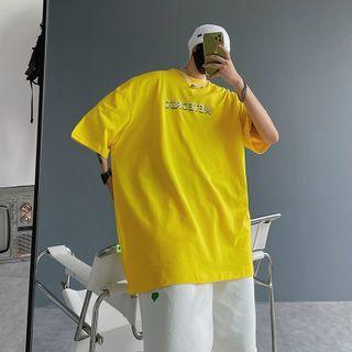 Crewneck Printed Letter Oversized Top
