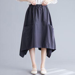 Plain Asymmetrical Semi Skirt