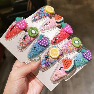 Sequined Fruit Print Hair Clip