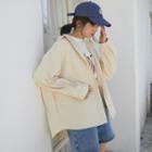 Plain Hooded Button-up Jacket