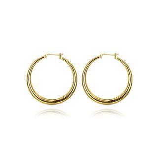 Popular Plated Gold Round Earrings Golden - One Size