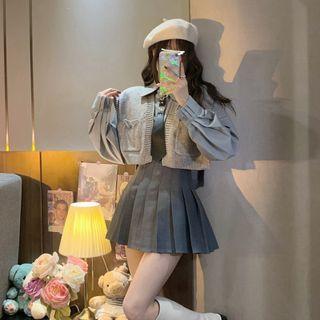 Sweater Vest / Pleated Skirt / Neck Tie Shirt