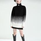 Turtleneck Gradient Sweater Black - One Size