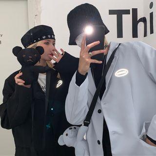 Set: Couple Matching Logo Blazer + Bear Crossbody Bag