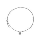 Disc Pendant Stainless Steel Necklace Silver - 55cm